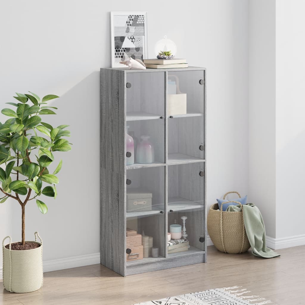 Visoka komoda s vratima 68x37x142 cm konstruirano drvo