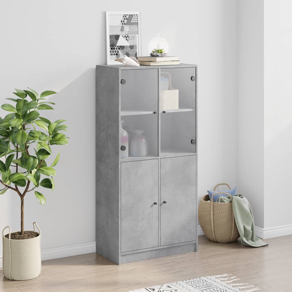 Visoka komoda s vratima 68x37x142 cm konstruirano drvo