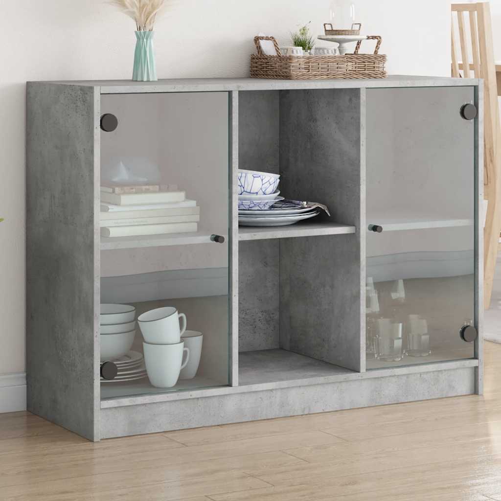 Komoda siva boja betona 102x37x75,5 cm od konstruiranog drva