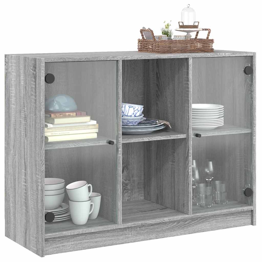 Komoda siva boja hrasta 102x37x75,5 cm od konstruiranog drva