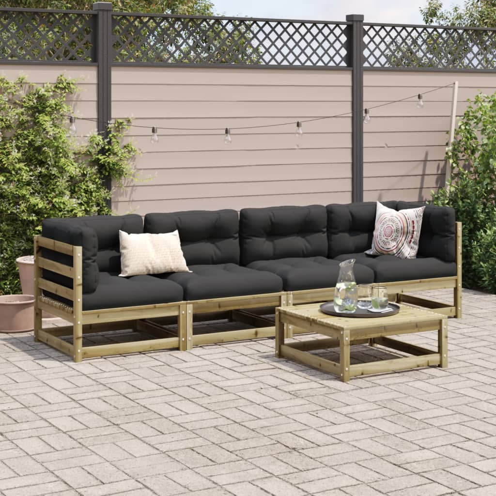 5-dijelni set vrtnih sofa od impregnirane borovine