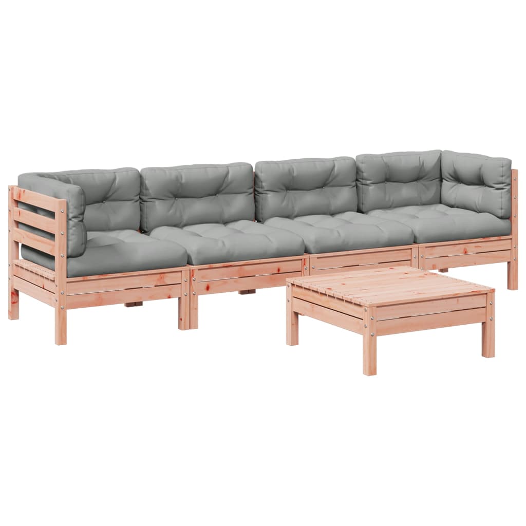 5-dijelni set vrtnih sofa s jastucima masivno drvo duglazije