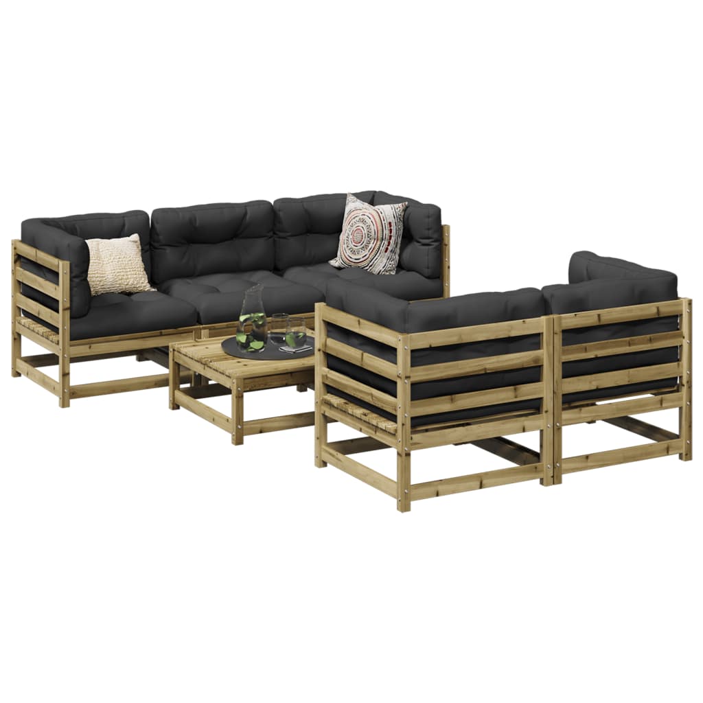 6-dijelni set vrtnih sofa od impregnirane borovine