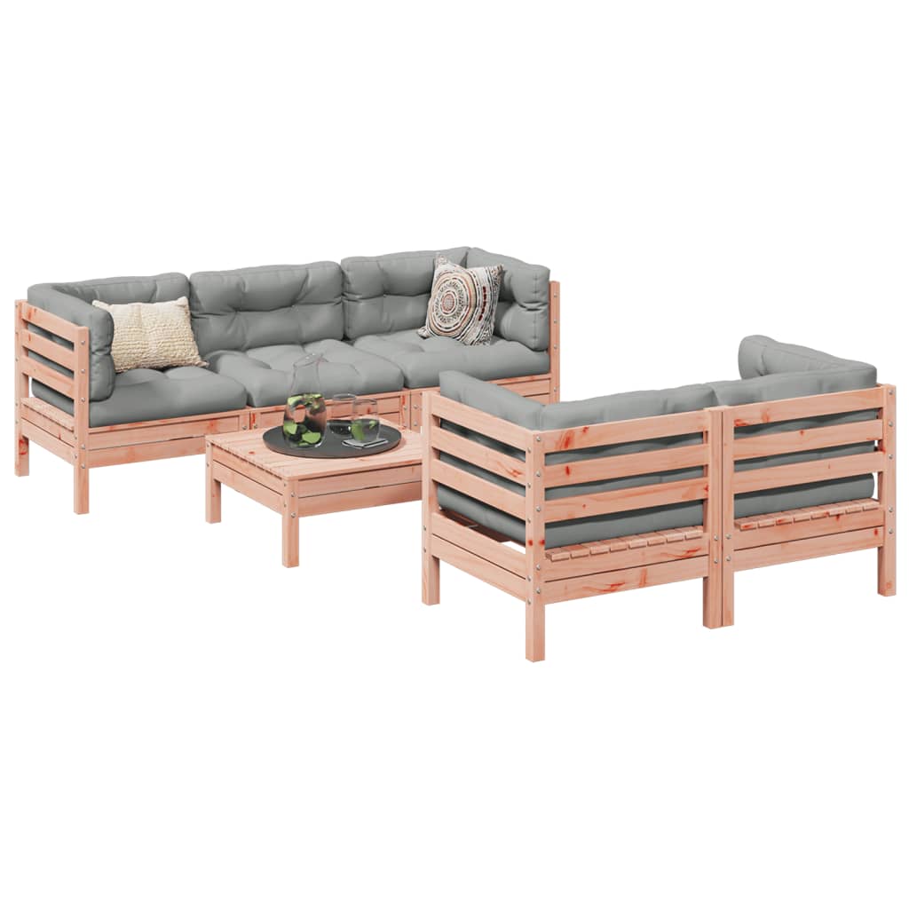 6-dijelni set vrtnih sofa od duglazije i jelovine s jastucima