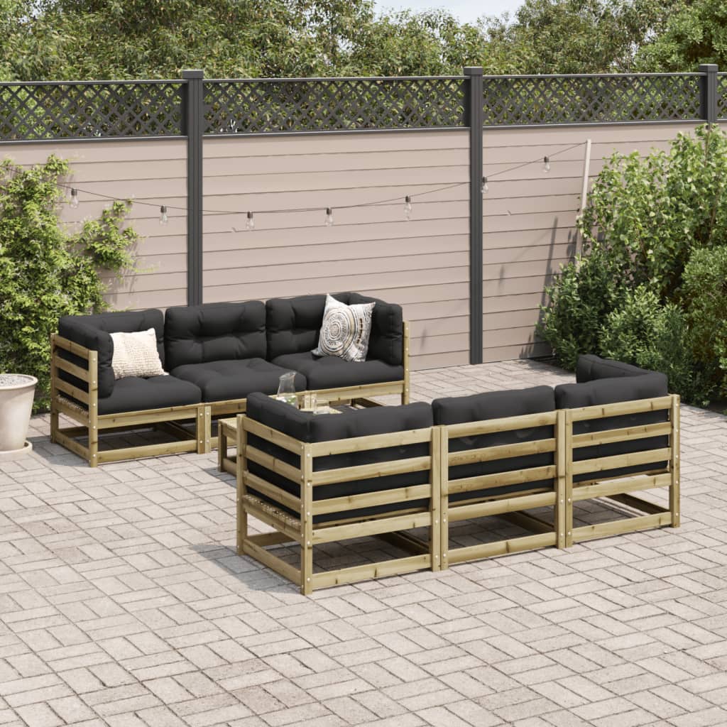 7-dijelni set vrtnih sofa od impregnirane borovine