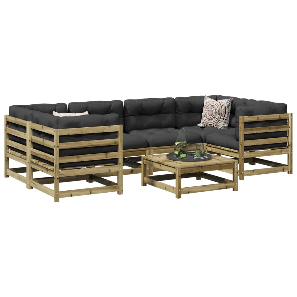 7-dijelni set vrtnih sofa od impregnirane borovine