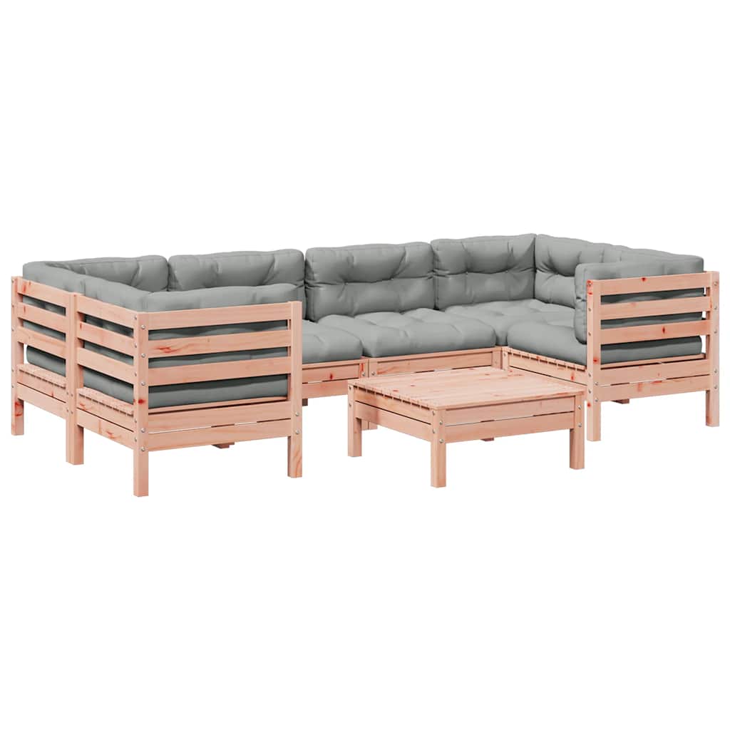 7-dijelni set vrtnih sofa s jastucima masivno drvo duglazije