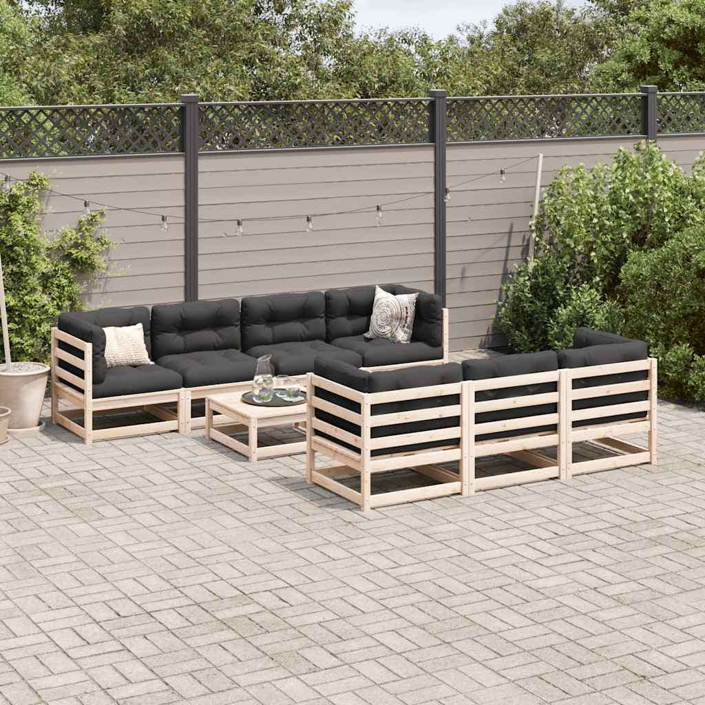 8-dijelni set vrtnih sofa od masivne borovine