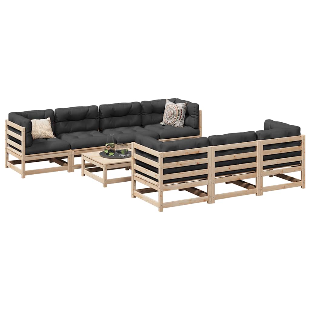 8-dijelni set vrtnih sofa od masivne borovine