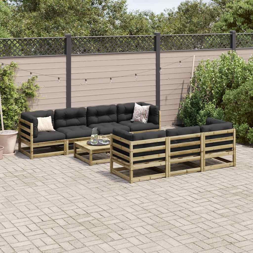 8-dijelni set vrtnih sofa od impregnirane borovine