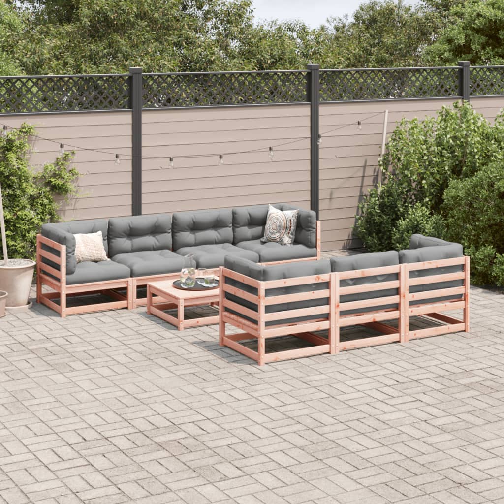 8-dijelni set vrtnih sofa s jastucima masivno drvo duglazije