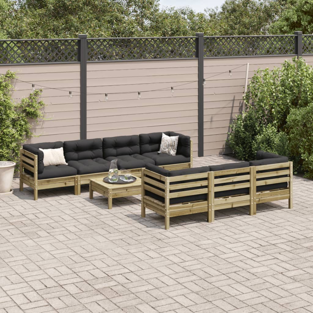 8-dijelni set vrtnih sofa s jastucima od impregnirane borovine