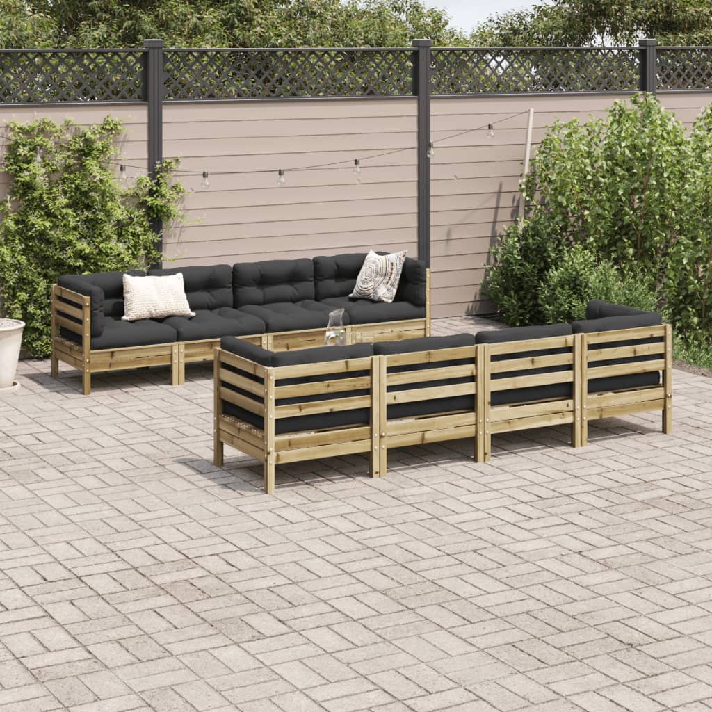 9-dijelni set vrtnih sofa s jastucima od impregnirane borovine