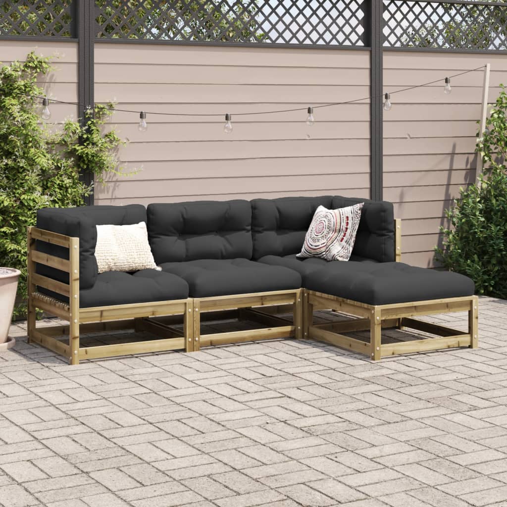 4-dijelni set vrtnih sofa od impregnirane borovine