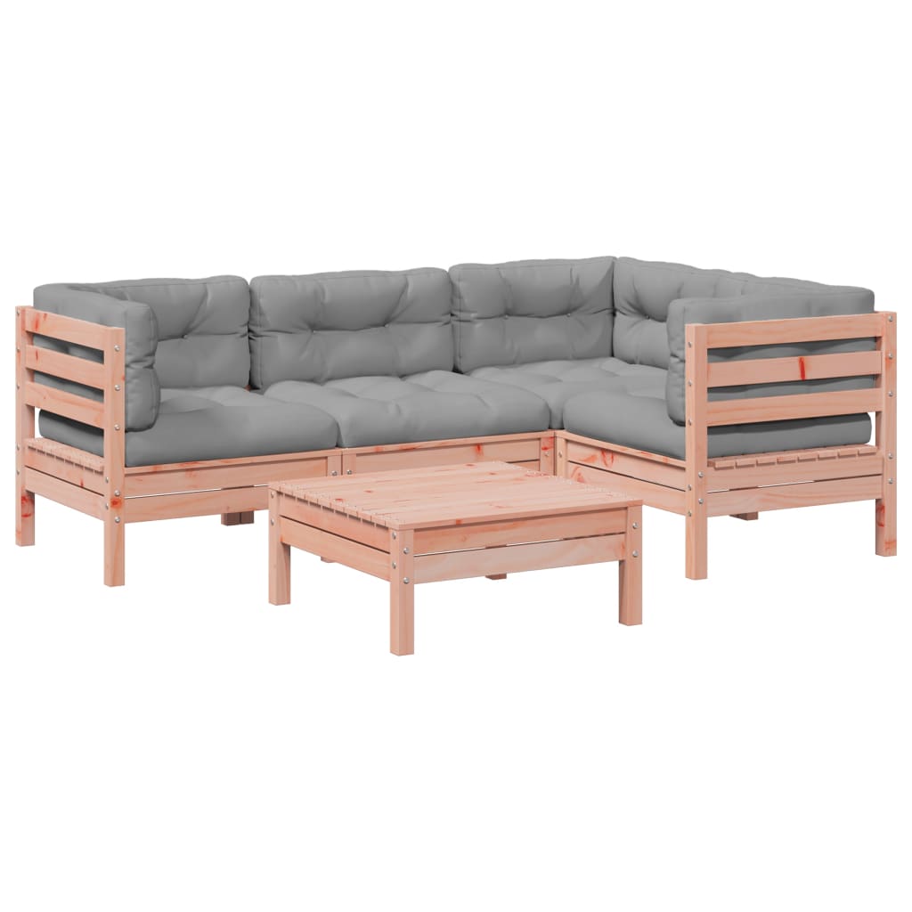 5-dijelni set vrtnih sofa s jastucima masivno drvo duglazije