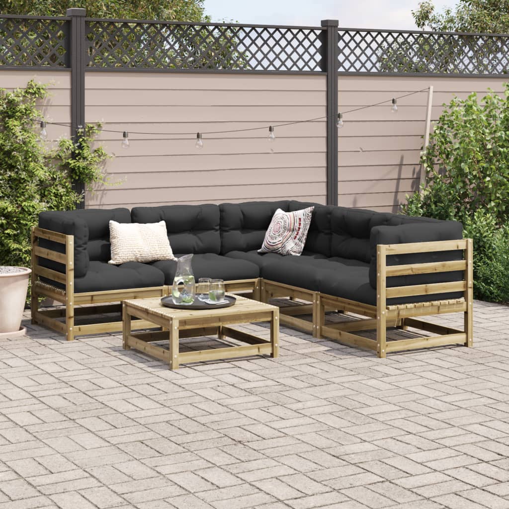6-dijelni set vrtnih sofa od impregnirane borovine
