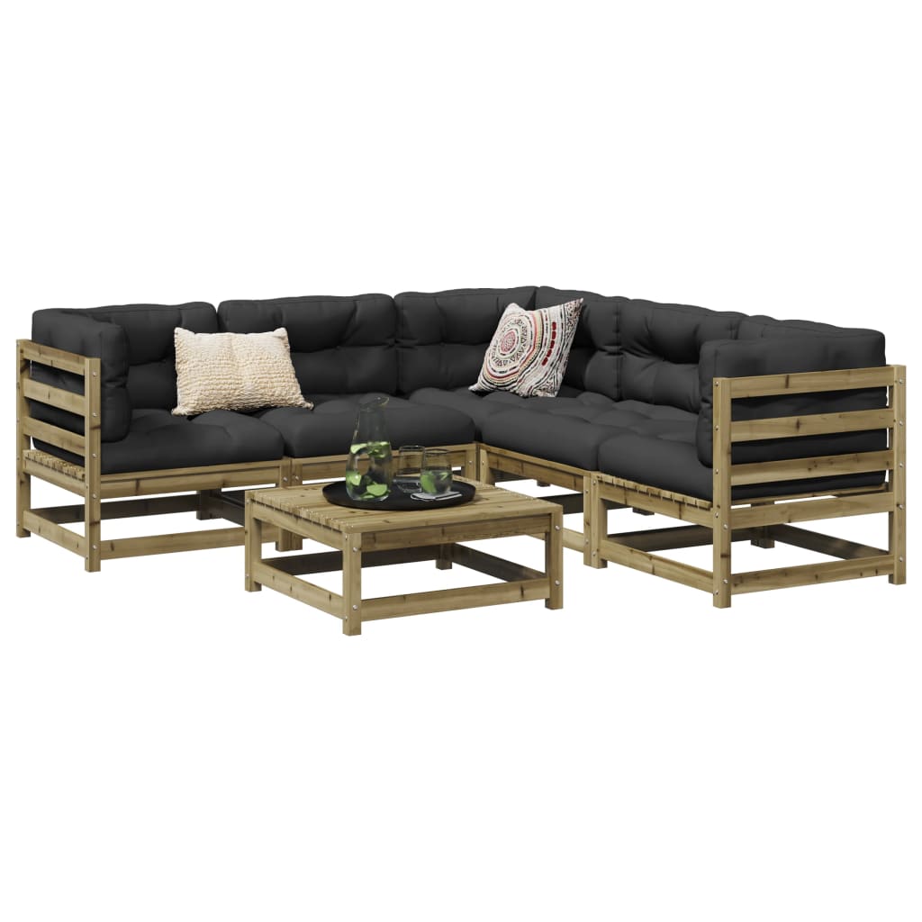 6-dijelni set vrtnih sofa od impregnirane borovine