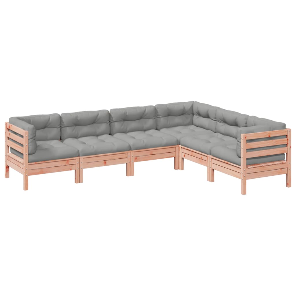 6-dijelni set vrtnih sofa od duglazije i jelovine s jastucima