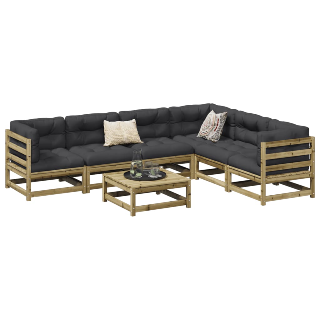 7-dijelni set vrtnih sofa od impregnirane borovine
