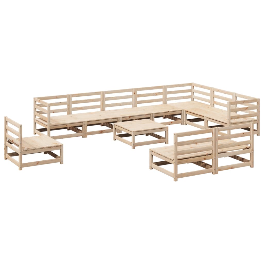 11-dijelna set vrtnih sofa od masivne borovine