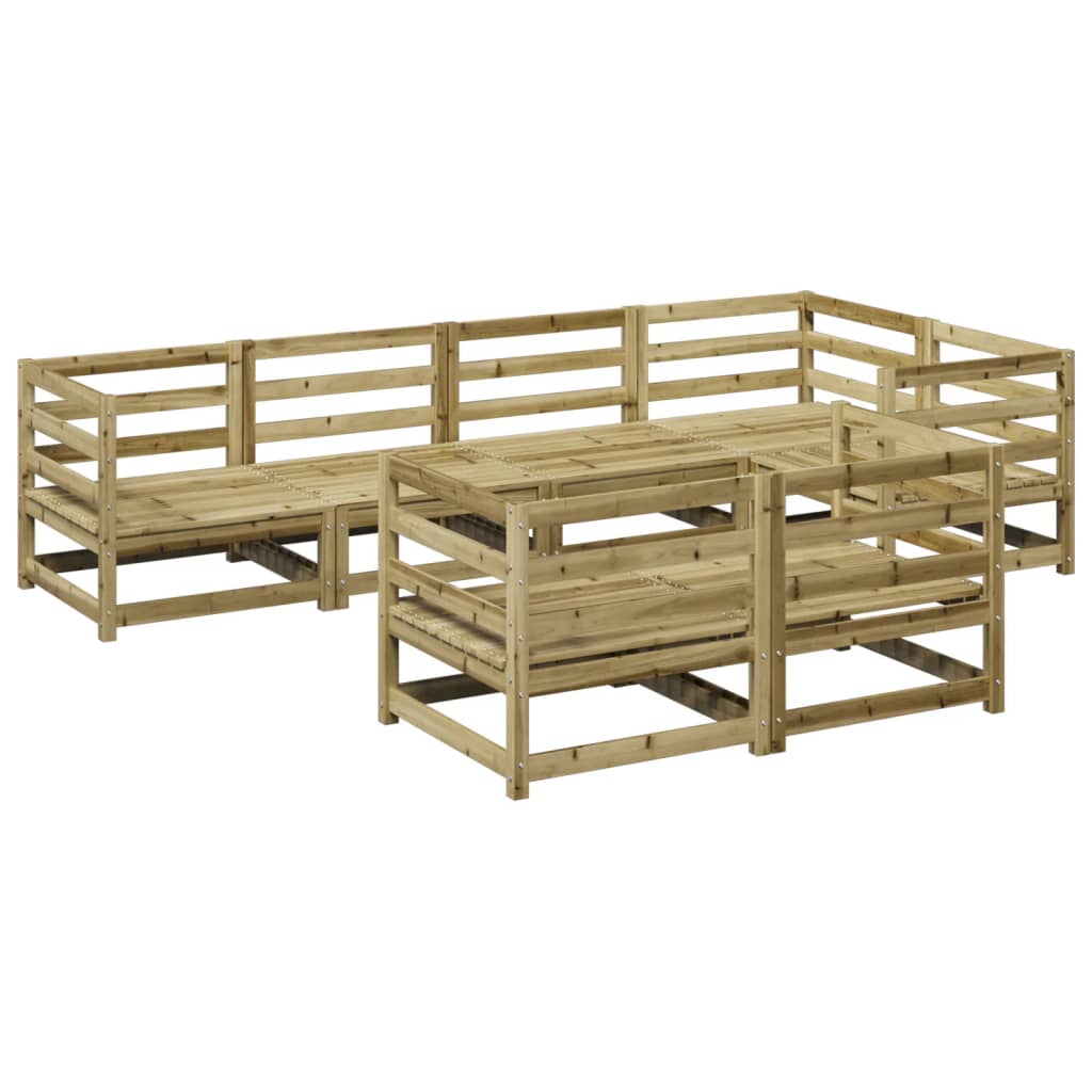 7-dijelni set vrtnih sofa od impregnirane borovine