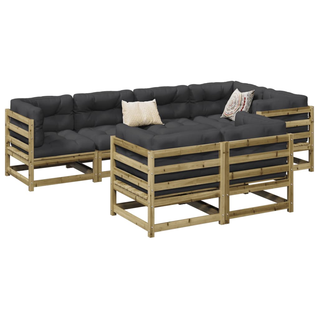 7-dijelni set vrtnih sofa od impregnirane borovine