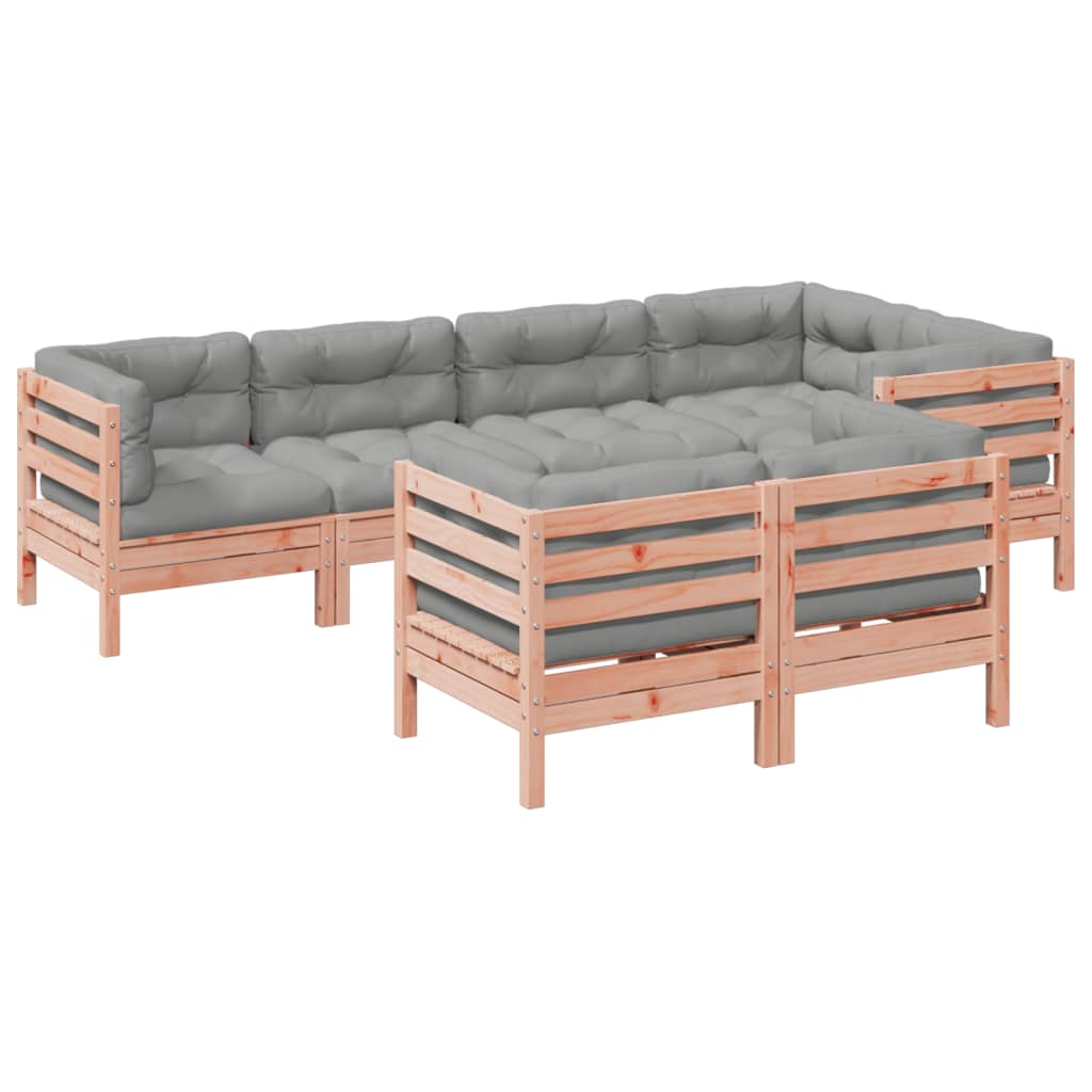 7-dijelni set vrtnih sofa s jastucima masivno drvo duglazije