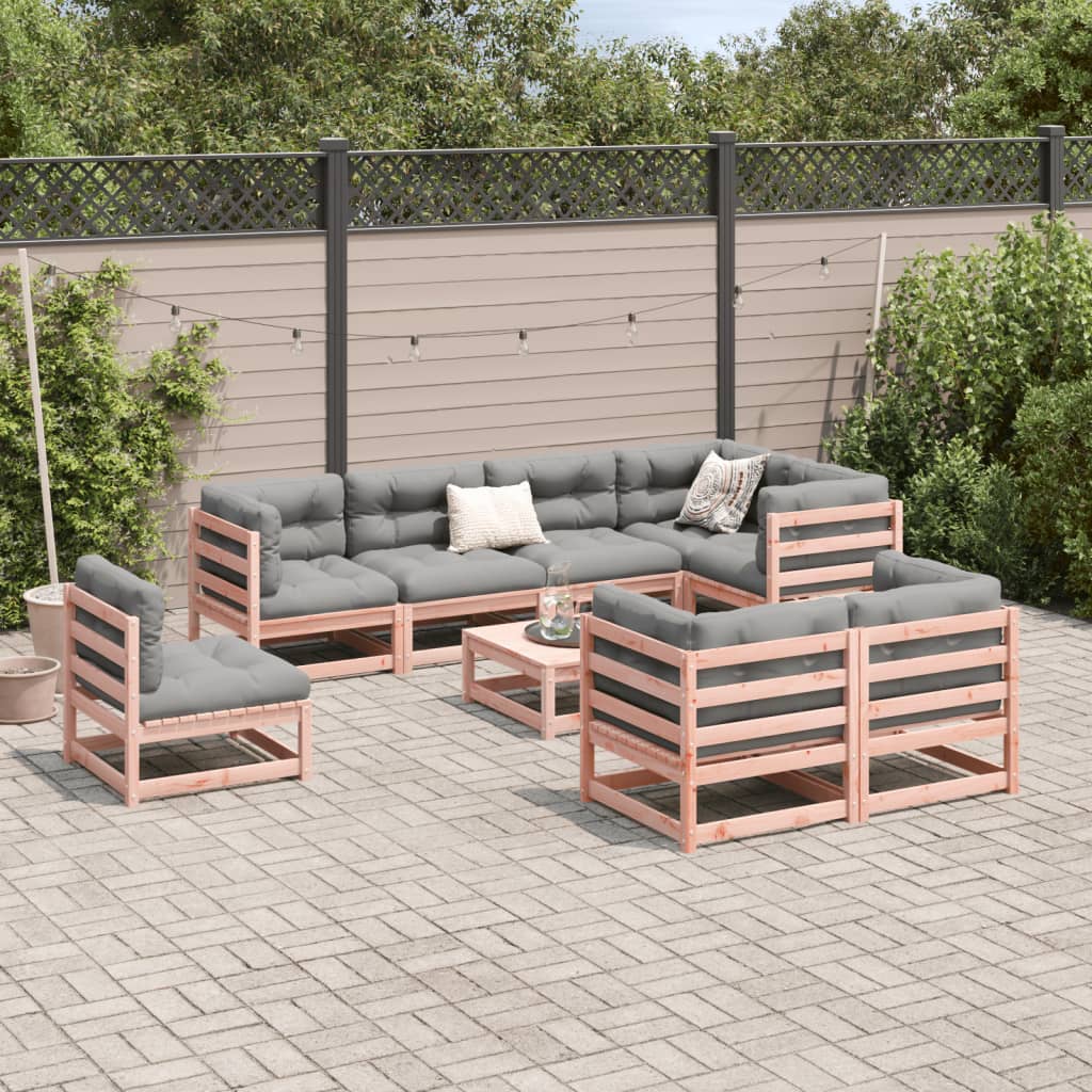 9-dijelni set vrtnih sofa od masivne duglazije i jelovine