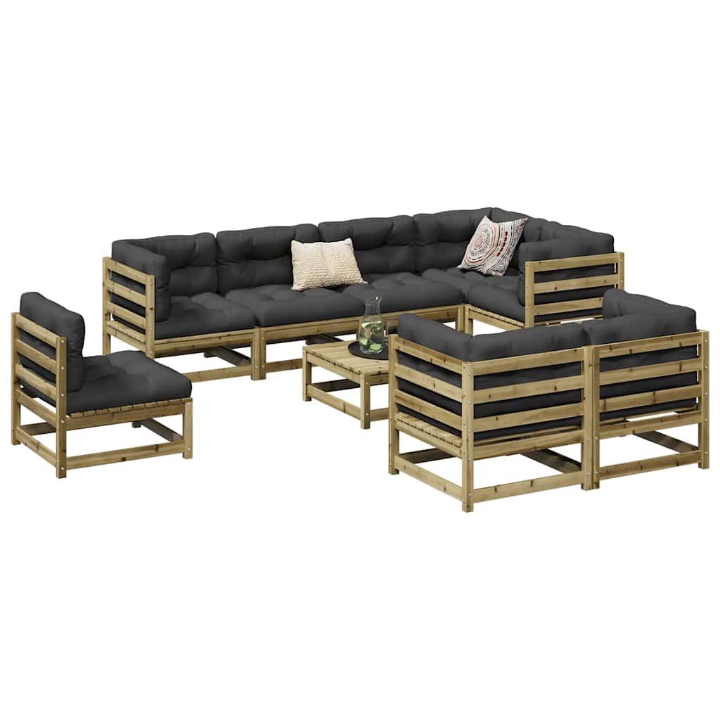 9-dijelni set vrtnih sofa od impregnirane borovine