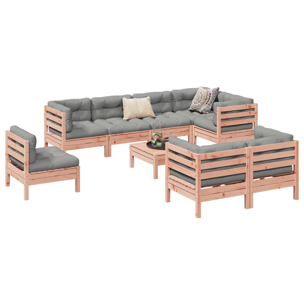 9-dijelni set vrtnih sofa s jastucima masivno drvo duglazije