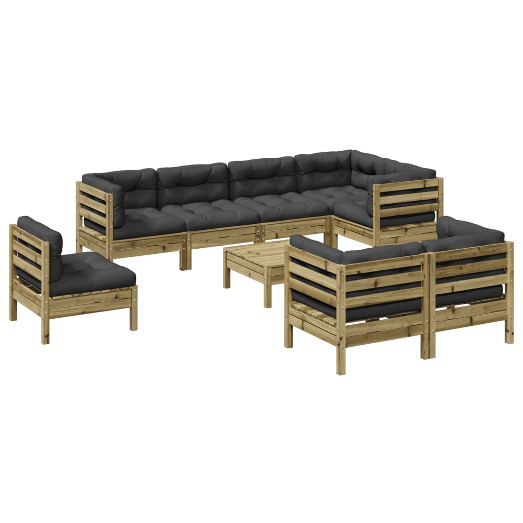 9-dijelni set vrtnih sofa s jastucima od impregnirane borovine
