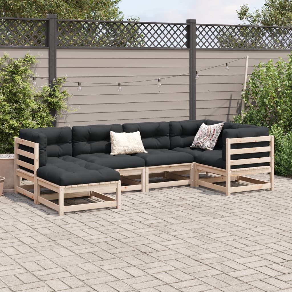 6-dijelni set vrtnih sofa od masivne borovine