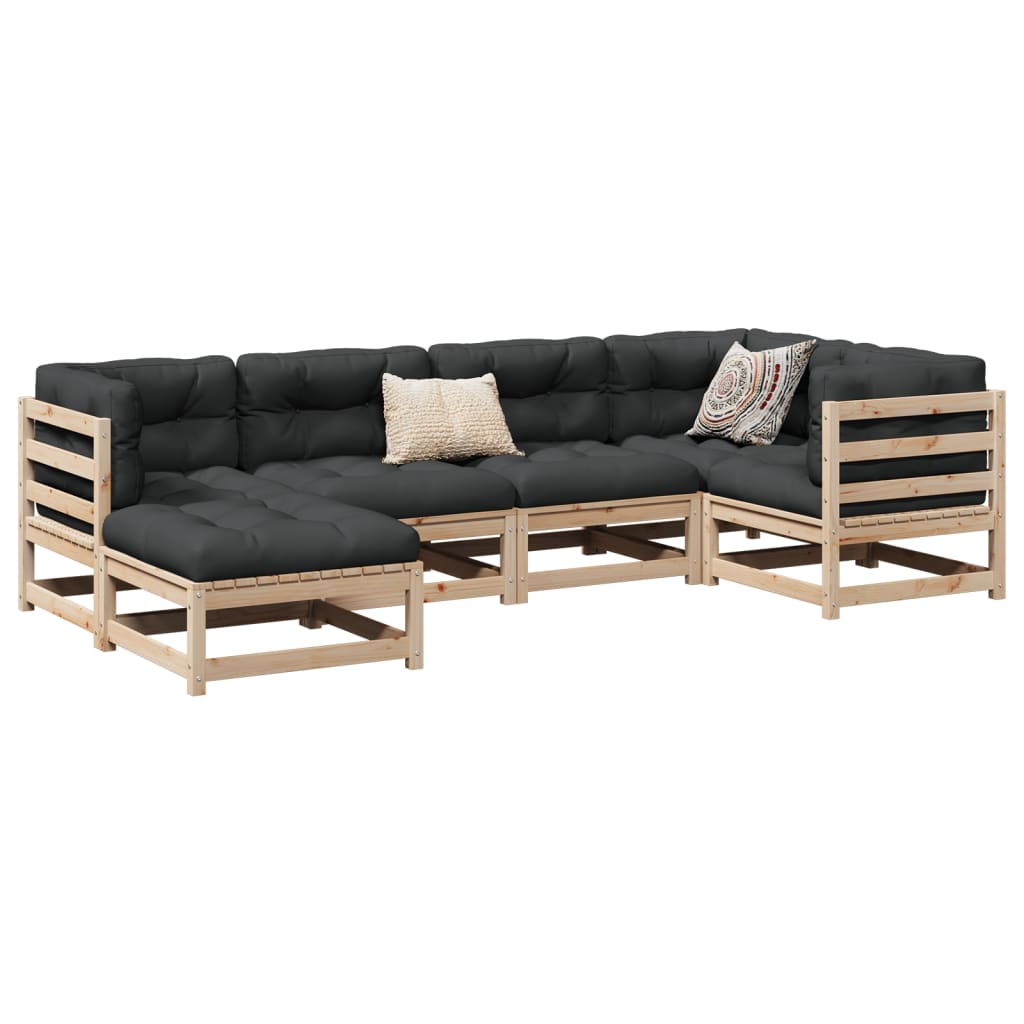 6-dijelni set vrtnih sofa od masivne borovine