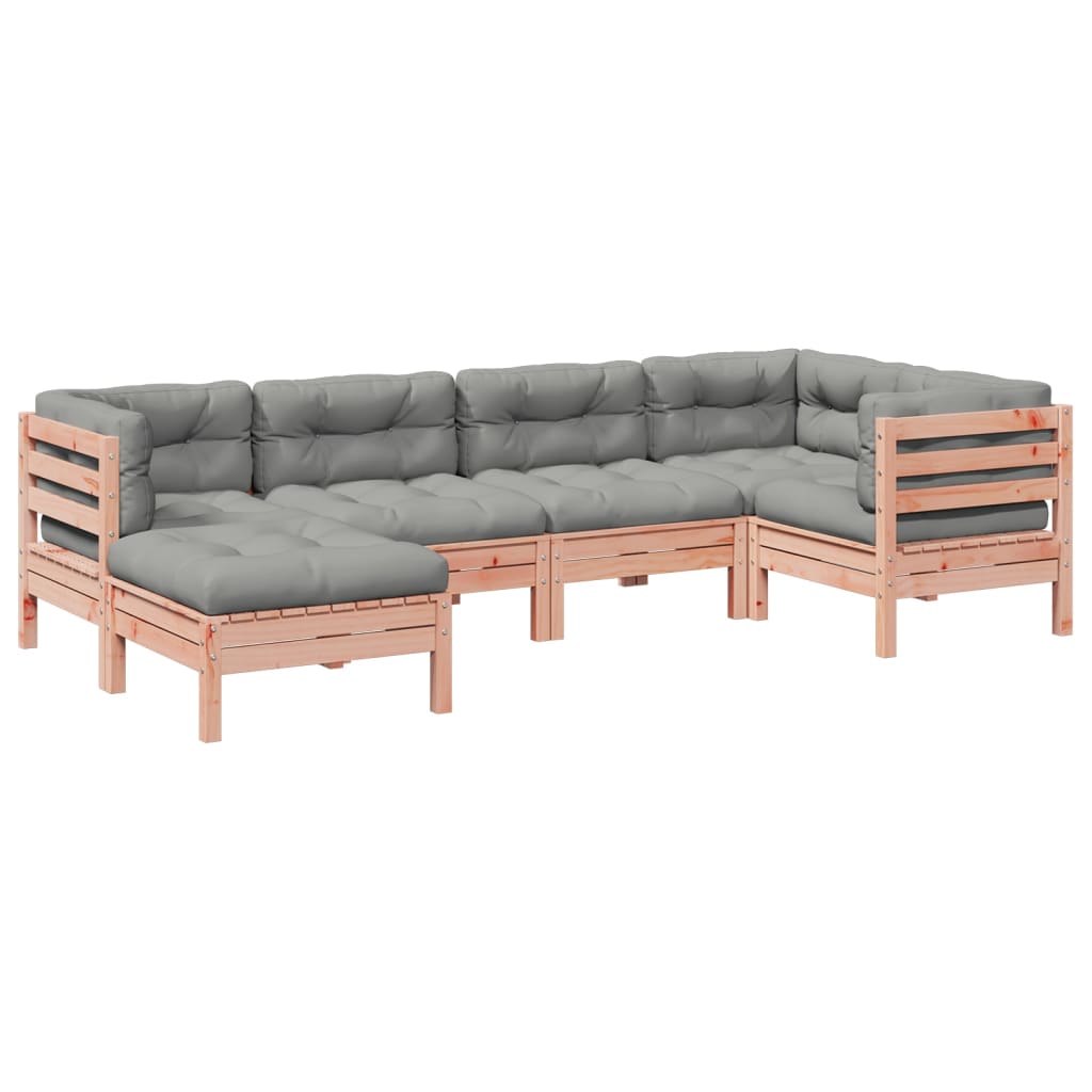 6-dijelni set vrtnih sofa od duglazije i jelovine s jastucima