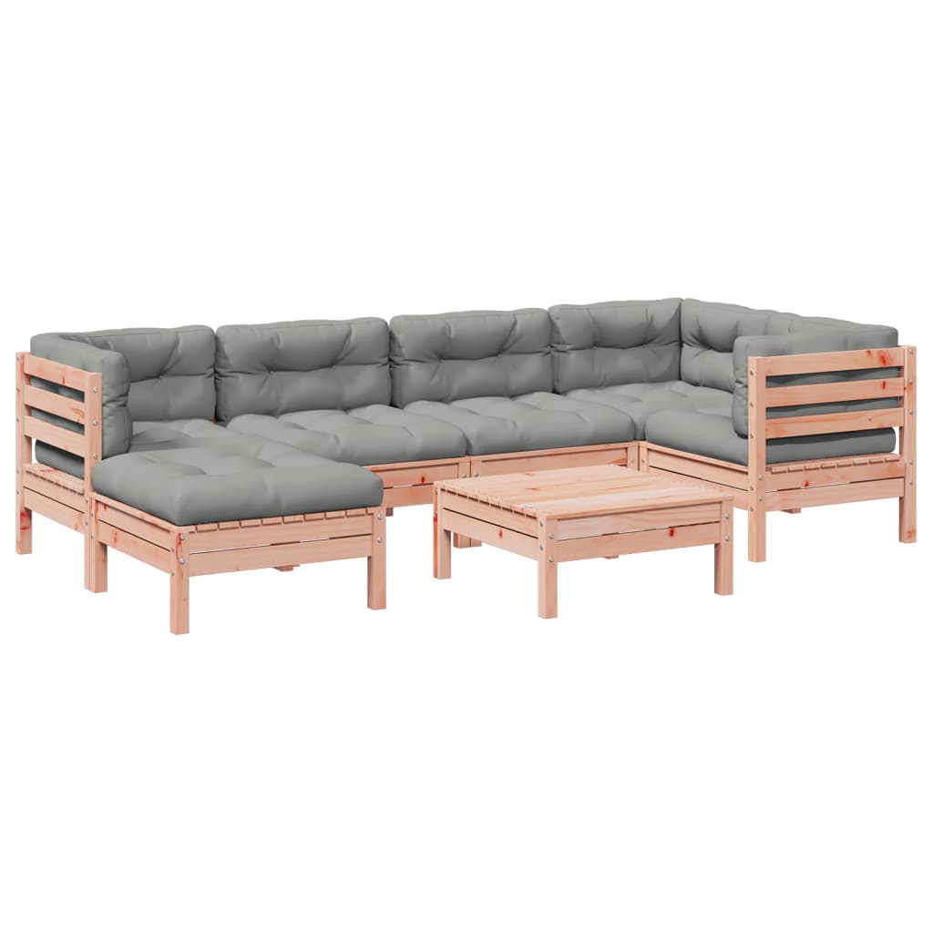 7-dijelni set vrtnih sofa s jastucima masivno drvo duglazije