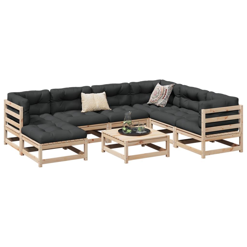 8-dijelni set vrtnih sofa od masivne borovine