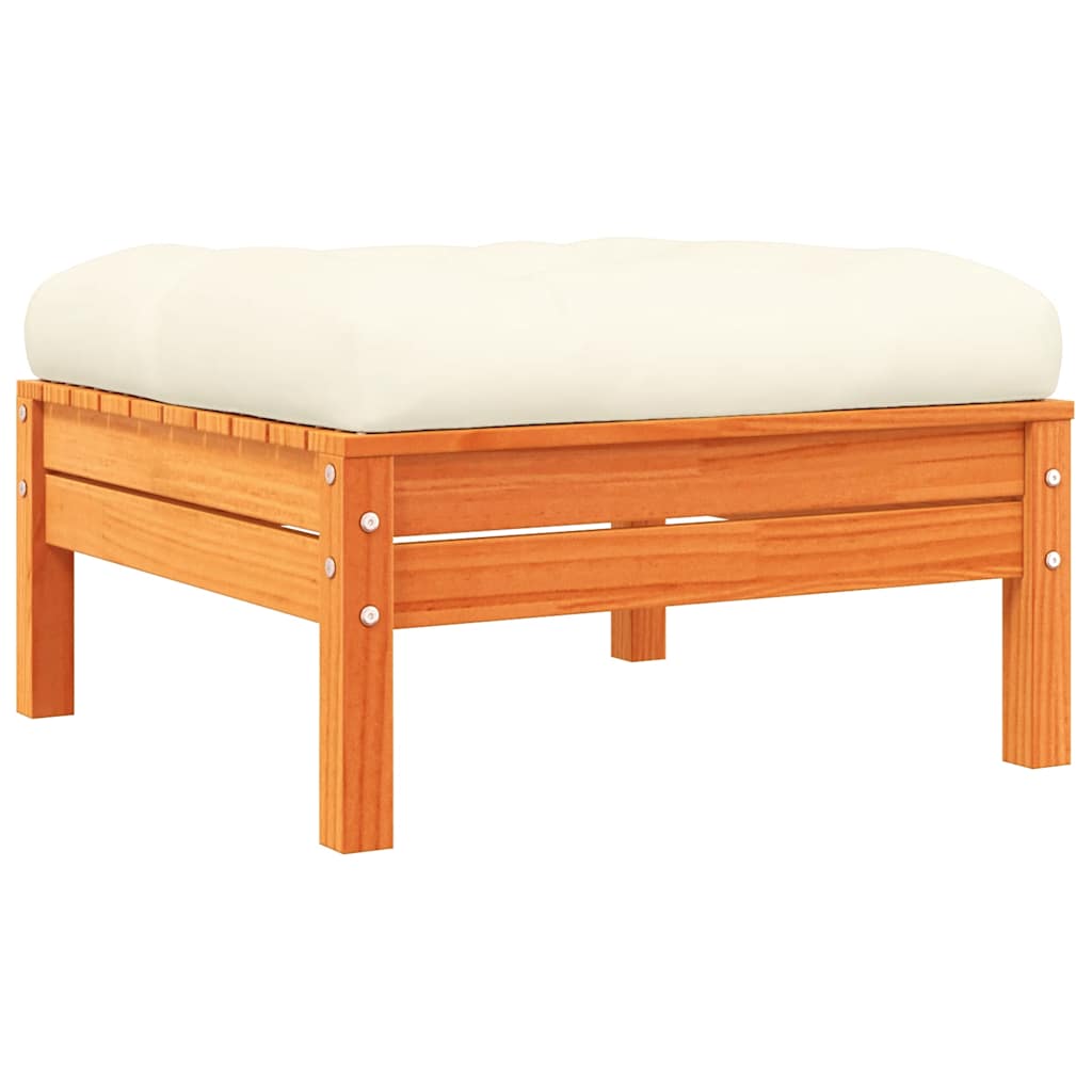 8-dijelni set vrtnih sofa s jastucima voštano smeđi od borovine