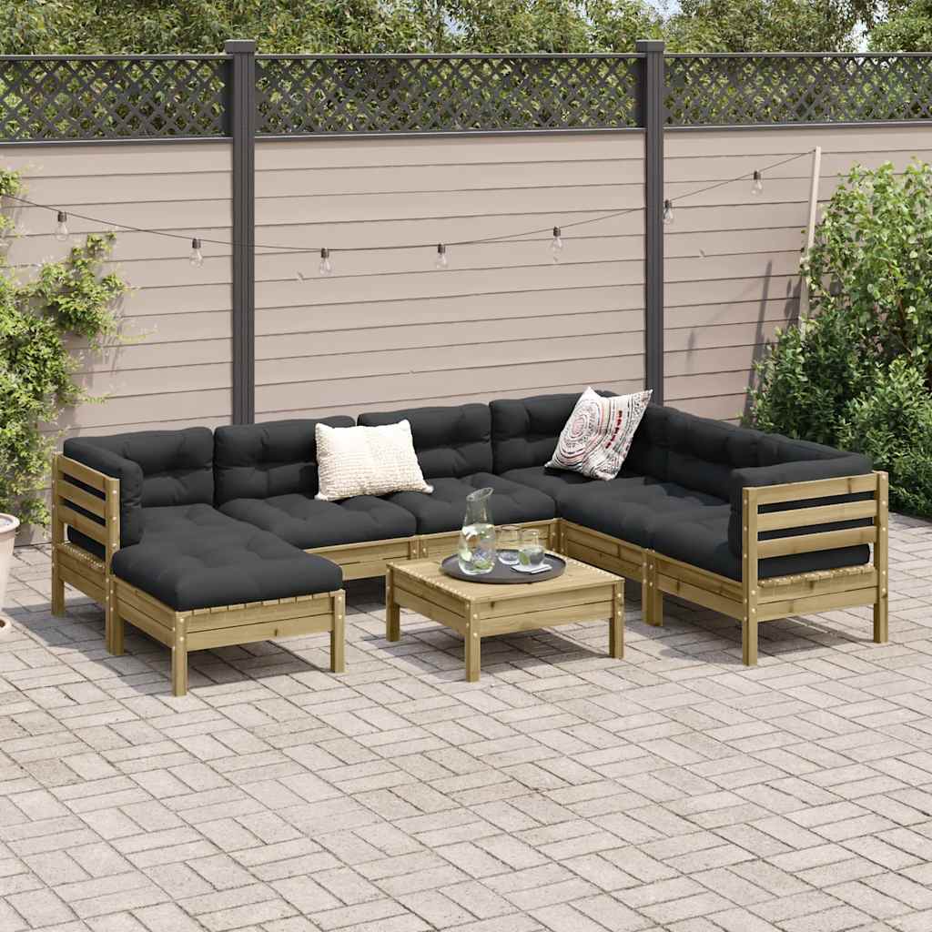 8-dijelni set vrtnih sofa s jastucima od impregnirane borovine