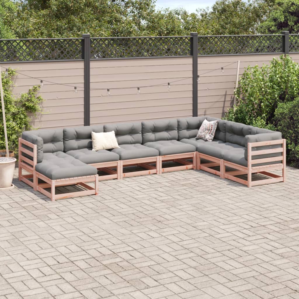 8-dijelni set vrtnih sofa od masivnog drva duglazije