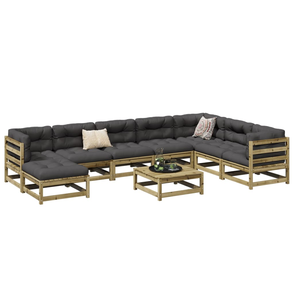 9-dijelni set vrtnih sofa od impregnirane borovine