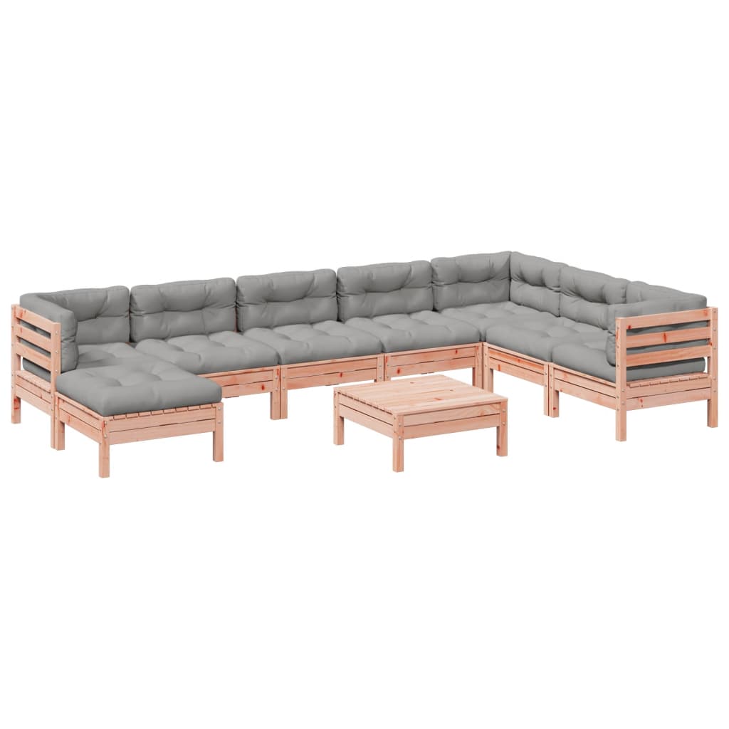 9-dijelni set vrtnih sofa s jastucima masivno drvo duglazije