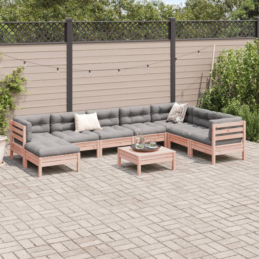 9-dijelni set vrtnih sofa s jastucima masivno drvo duglazije