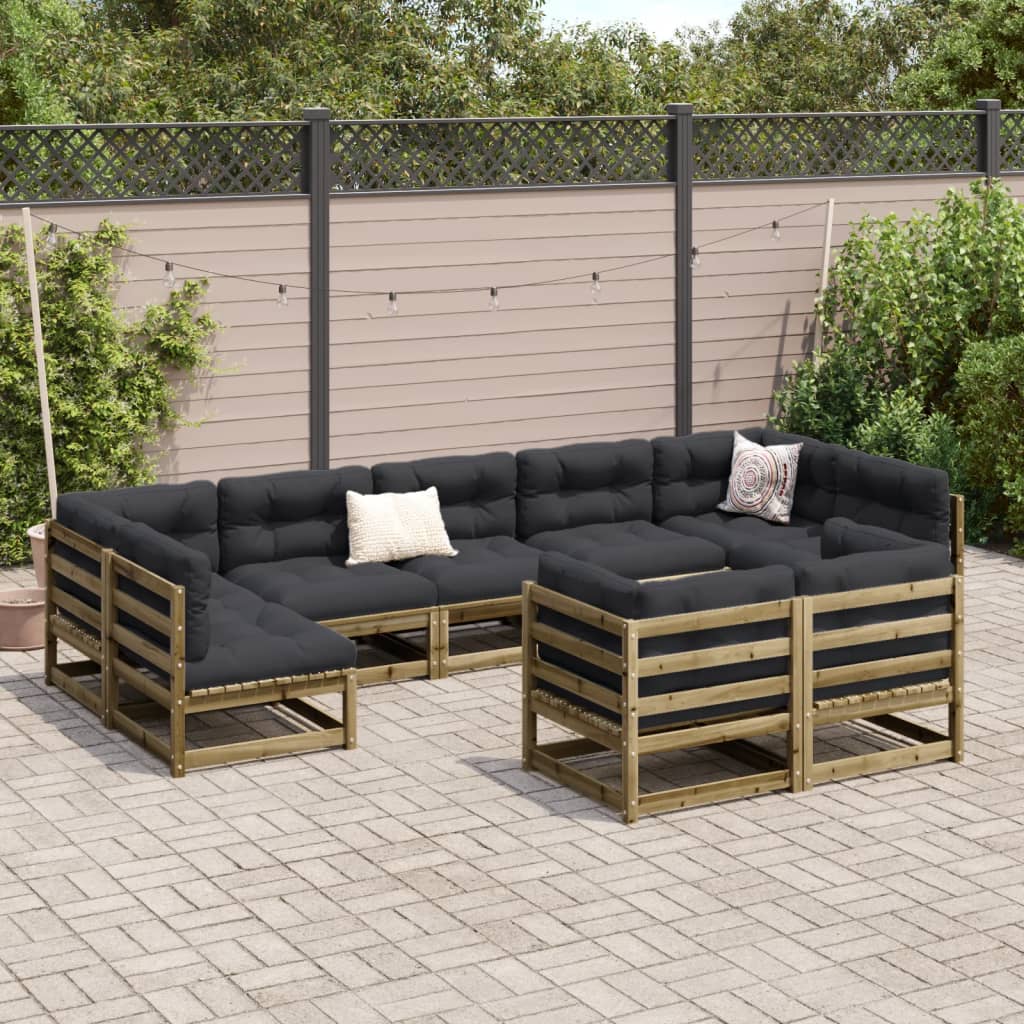 9-dijelni set vrtnih sofa od impregnirane borovine