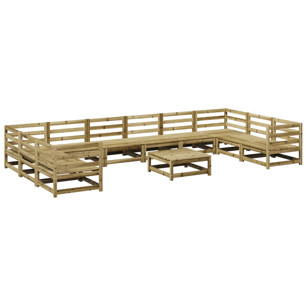 11-dijelni set vrtnih sofa od impregnirane borovine