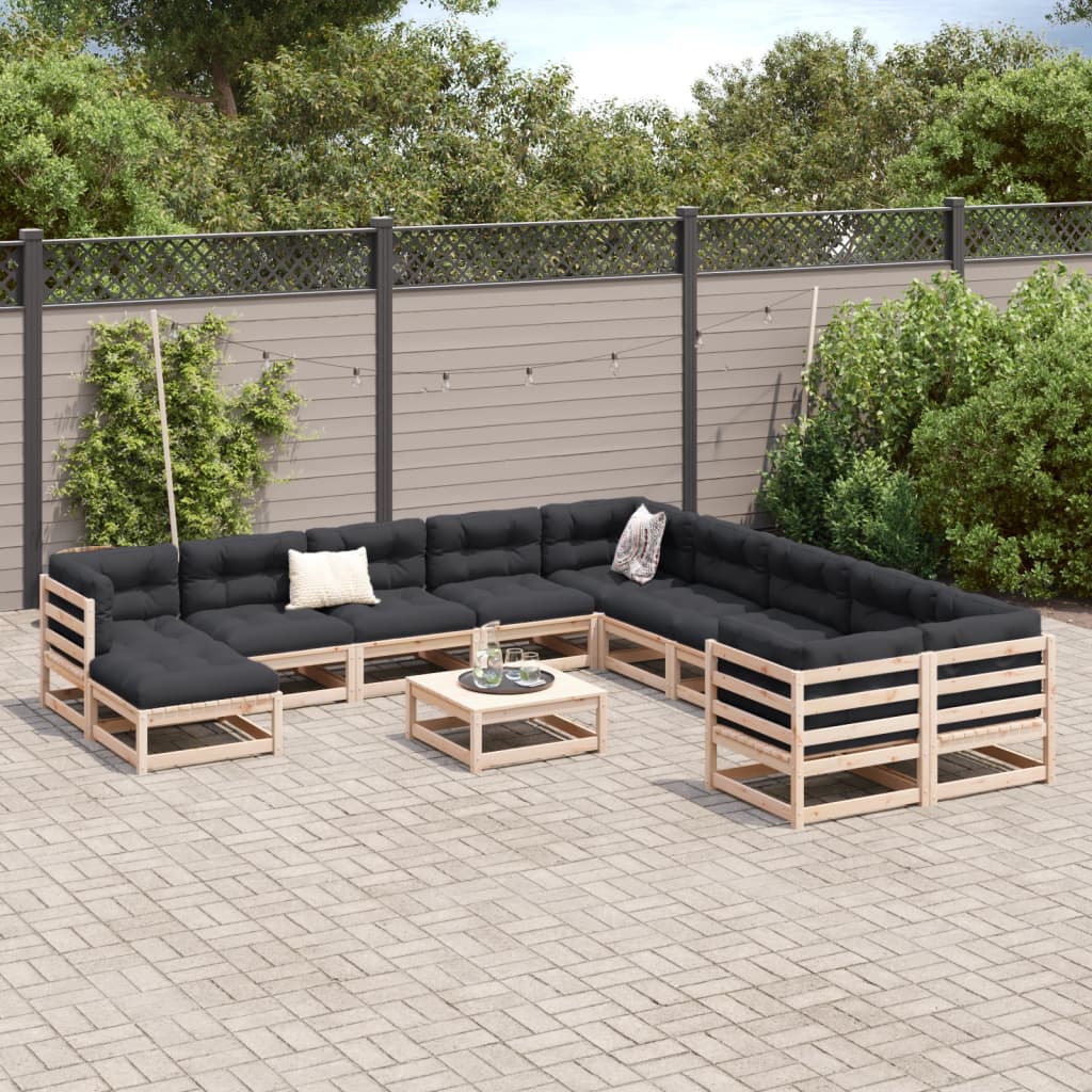 12-dijelna vrtna sofa od masivne borovine