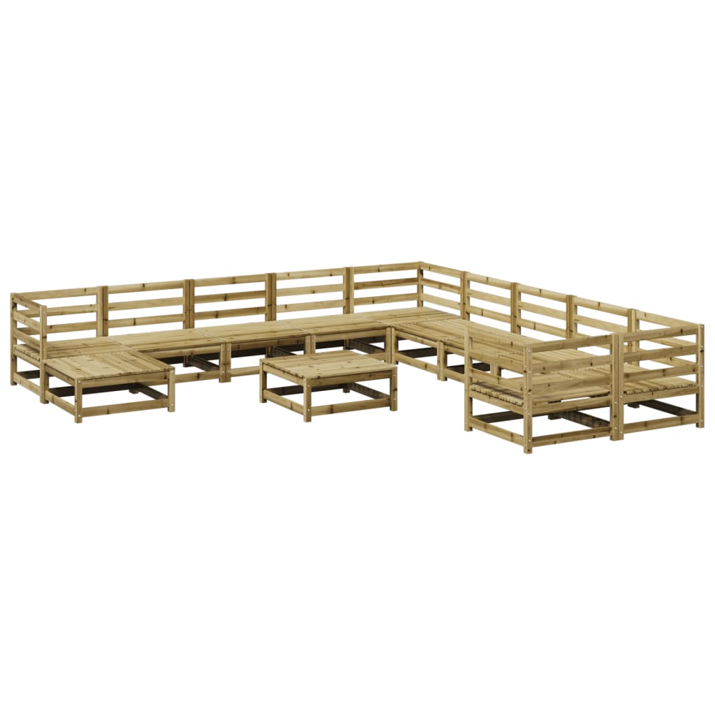 12-dijelni set vrtnih sofa od impregnirane borovine
