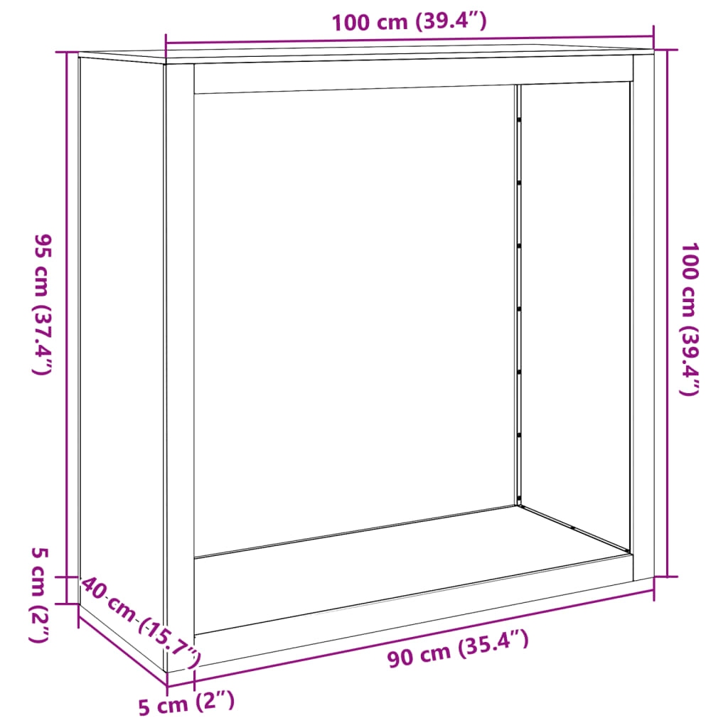 Stalak za drva za ogrjev zeleni 100x40x100 cm čelični