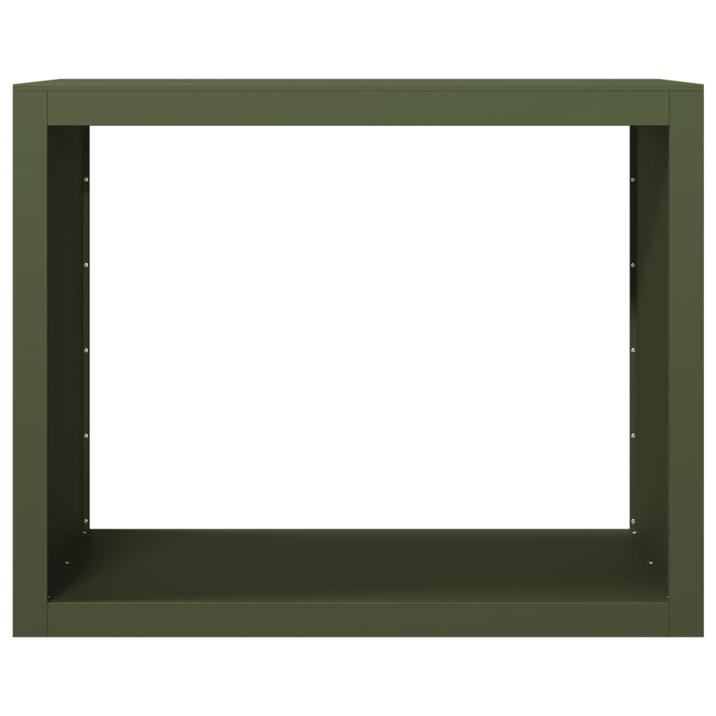 Stalak za drva za ogrjev zeleni 100x40x80 cm čelični