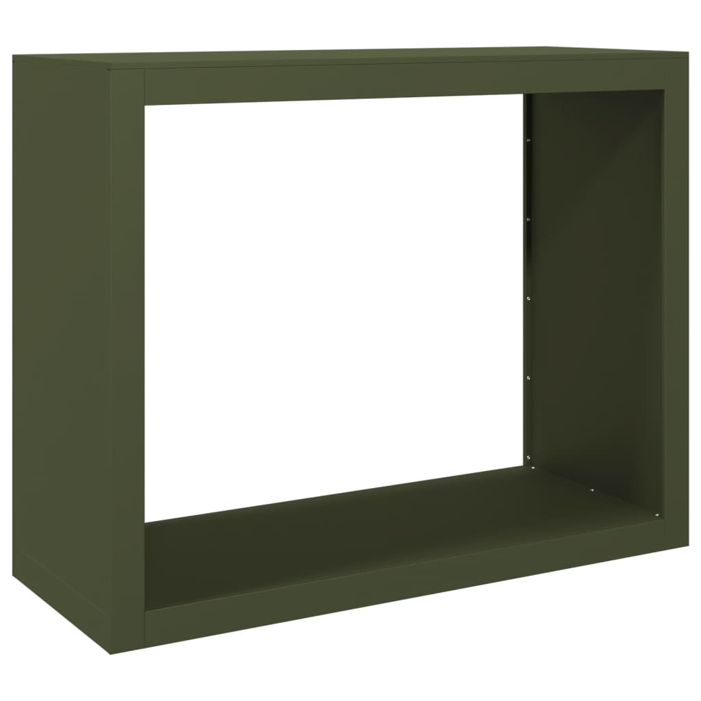 Stalak za drva za ogrjev zeleni 100x40x80 cm čelični