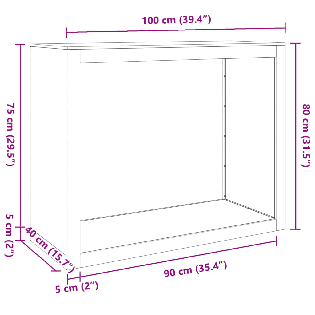 Stalak za drva za ogrjev zeleni 100x40x80 cm čelični